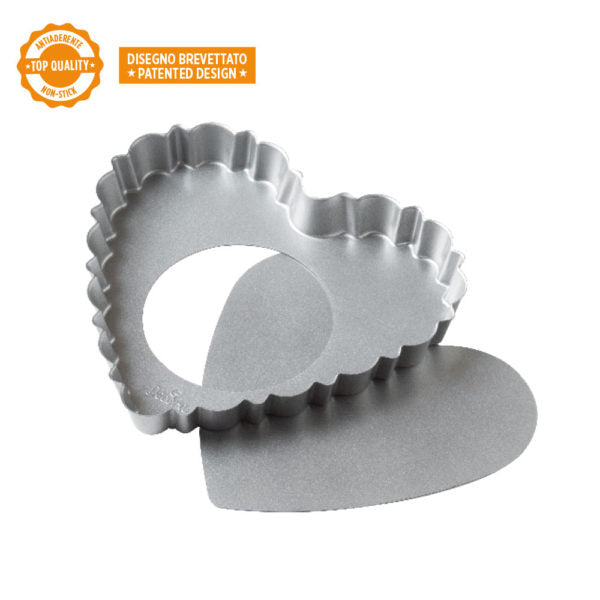 Decora Heart Design Tart Pan with Removable Bottom