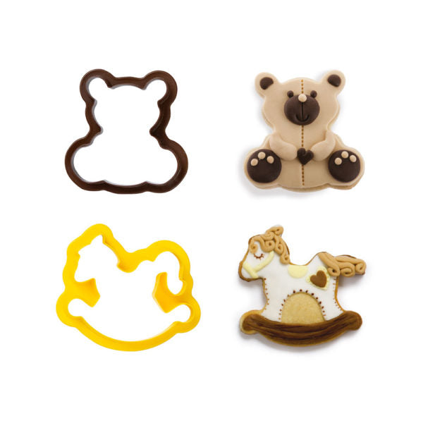 Decora Teddy Bear & Rocking Horse Cookie Cutters