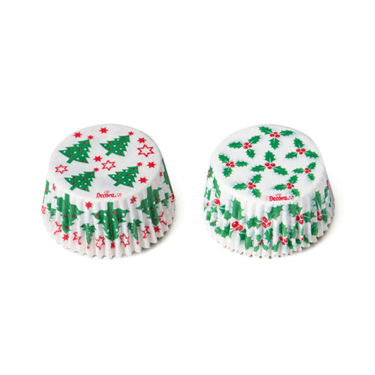Decora Holly & Tree Cupcake Liners