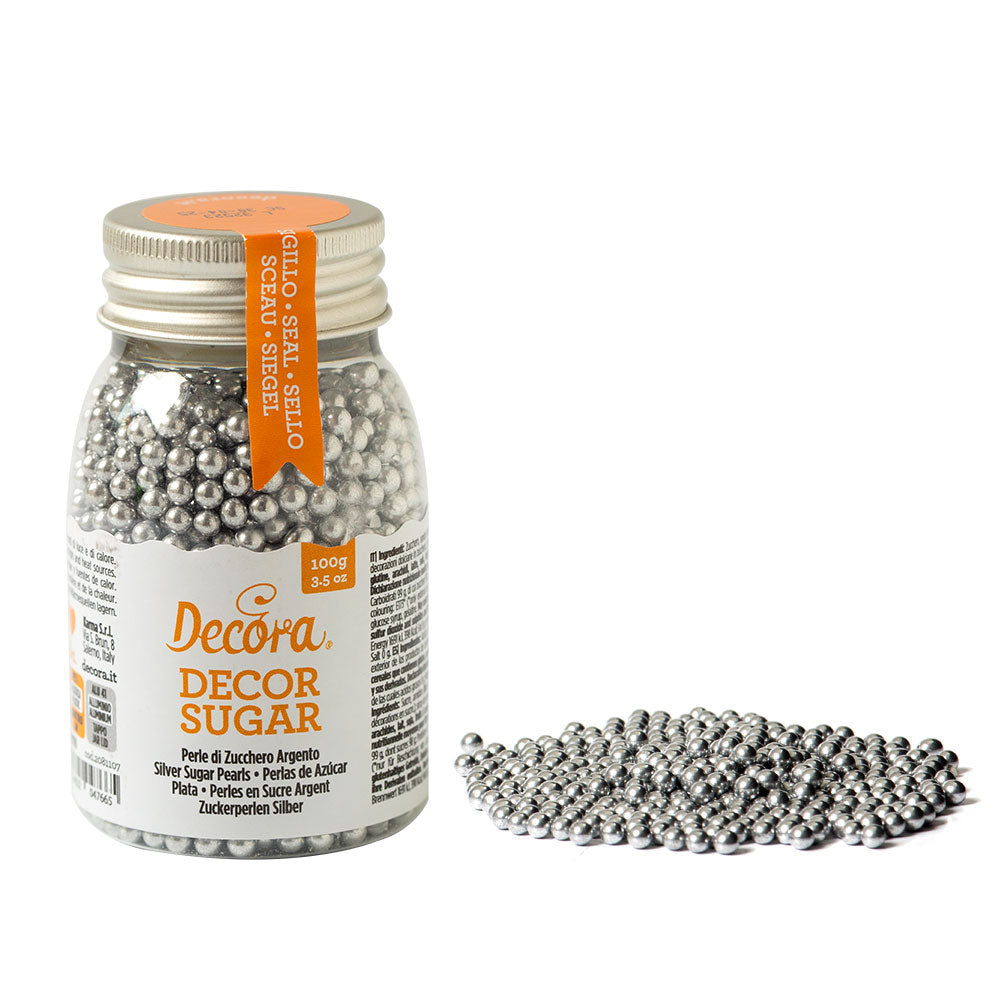 Decora Silver Metallic Pearls 4mm