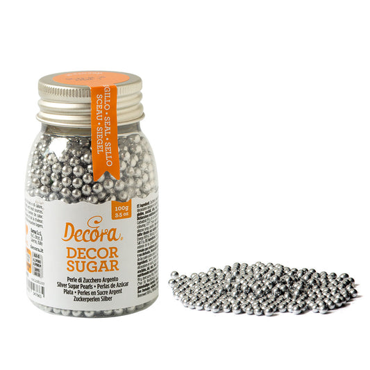 Decora Silver Metallic Pearls 4mm