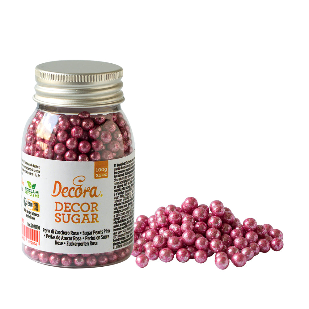Decora Pink Metallic Pearls 5mm
