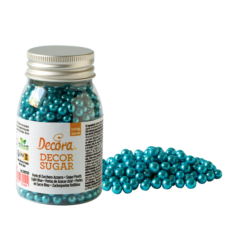 Decora Blue Metallic Pearls 5mm