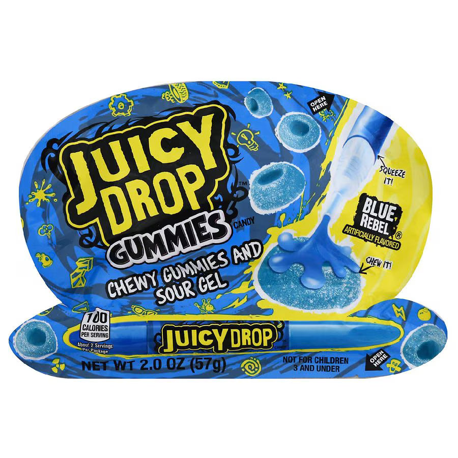 Juicy Drop Gummies & Sour Gel Blue Rebel