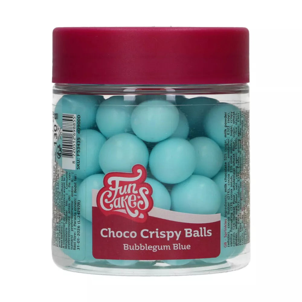 FunCakes Choco Crispy Balls - Bubblegum Blue 130g