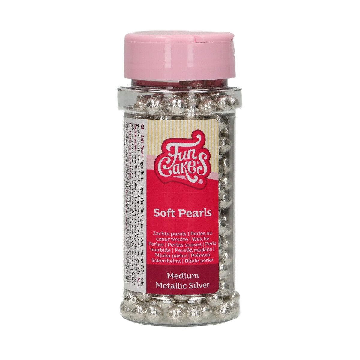 FunCakes Soft Pearls Medium Metallic Silver 55 g