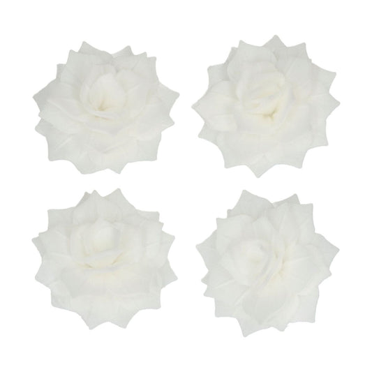 FunCakes Edible Wafer Flowers Deluxe Rose Rosalia White Medium pk/15