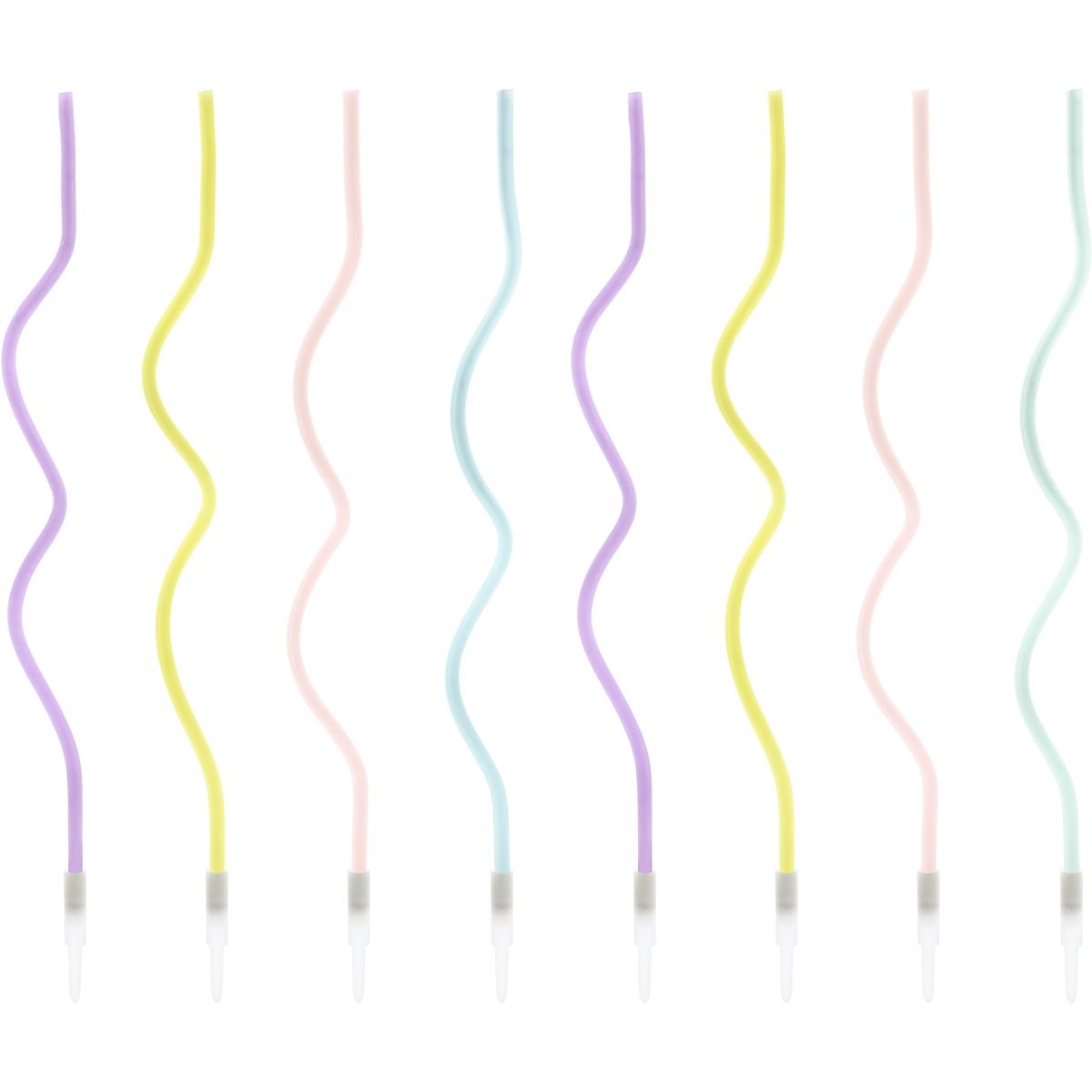 PartyDeco Birthday Candles Curl Mix 16 cm pk/8