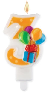 Number 3 Candle