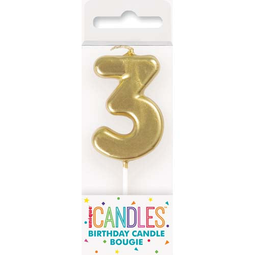 CANDLE GOLD PICK BDAY – NUMBER 3