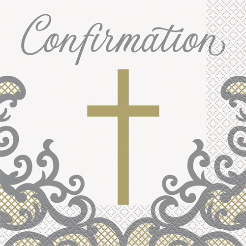 NAPKINS CONFIRMATION GOLD CROSS X16