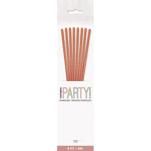SPARKLERS 7 INCH ROSE GOLD X 8PCS