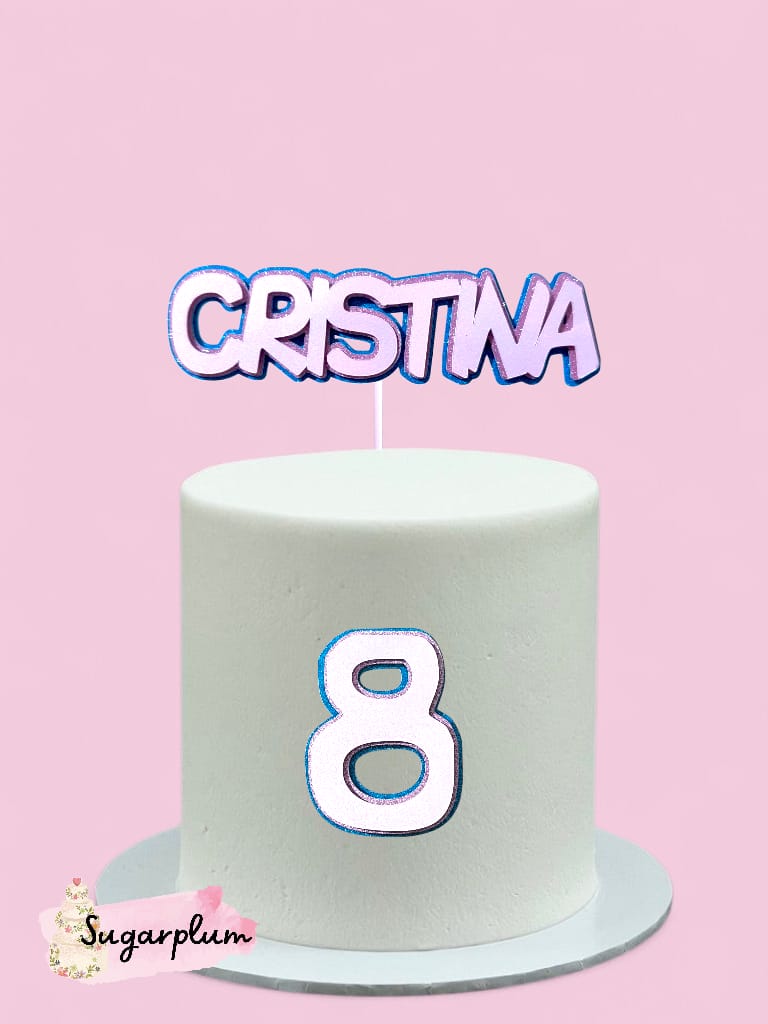 Name and Age 3-Layer Cake Topper