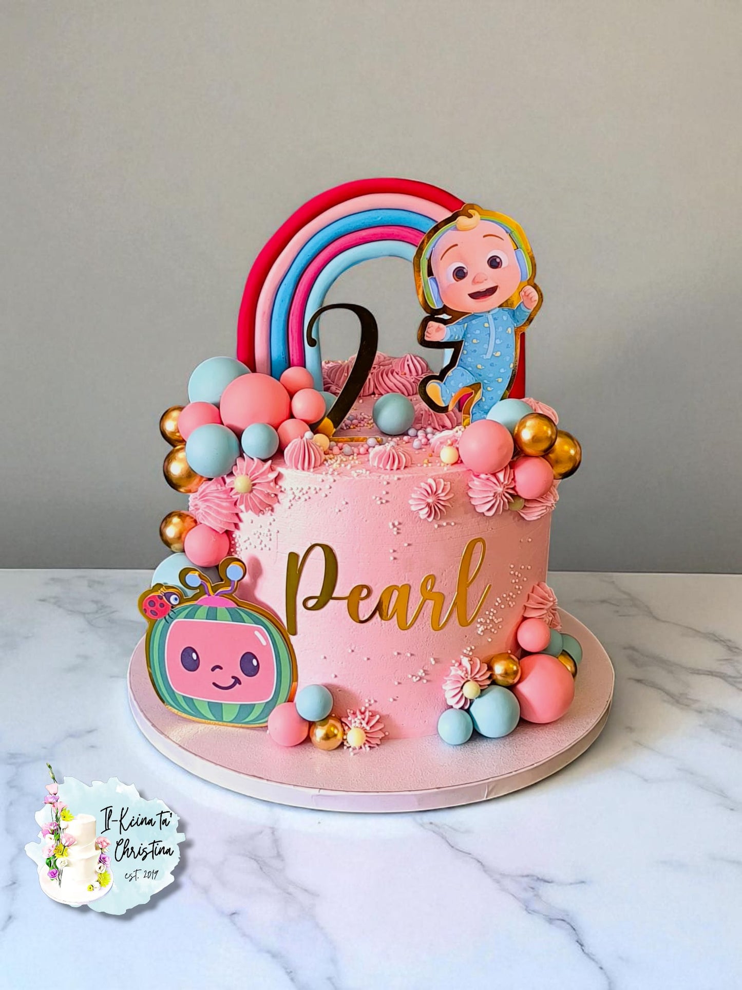 Cocomelon Set of 4 Personalised Cake Topper