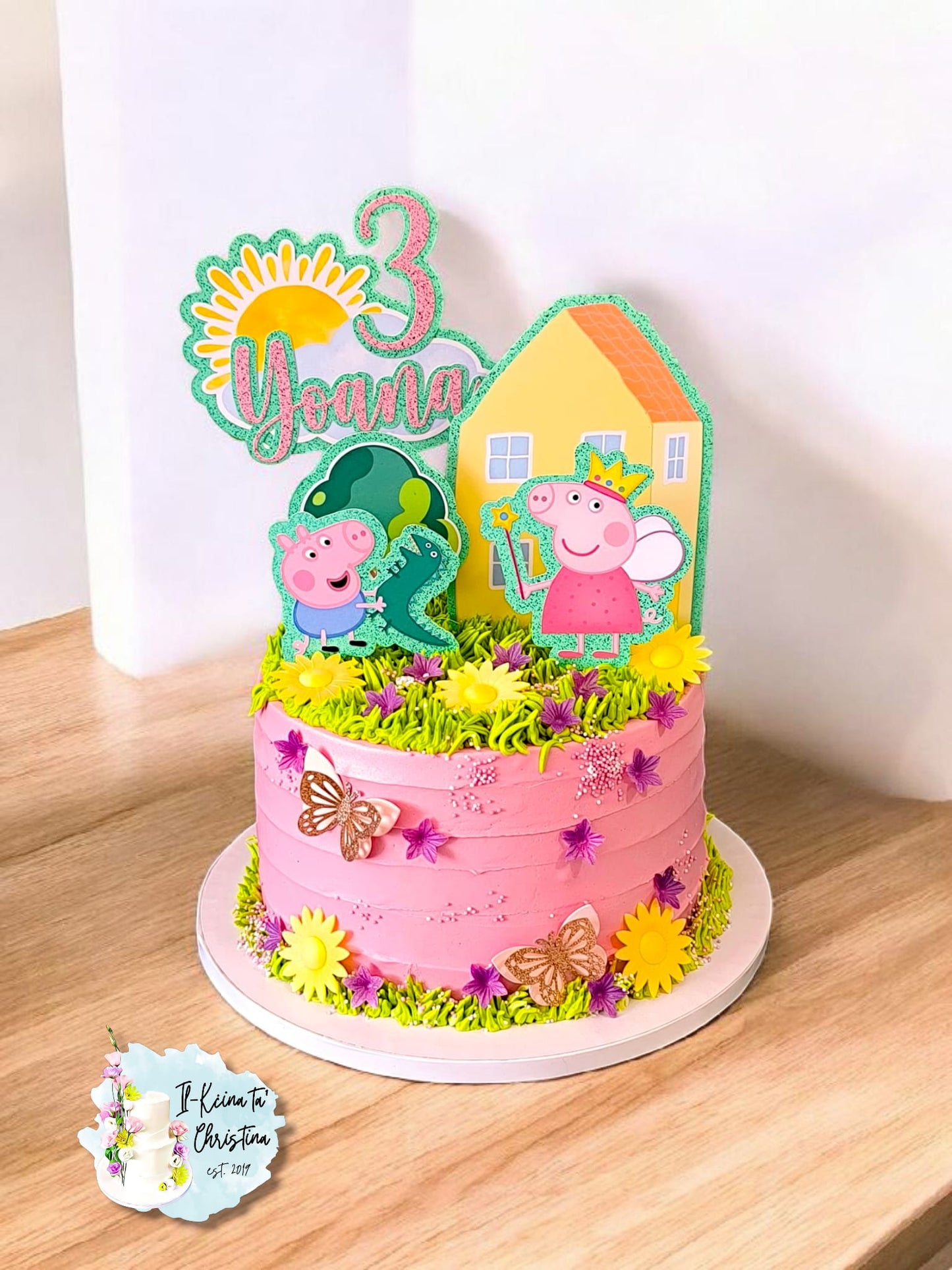 Peppa Pig Set of 5 Personalised Cake Topper