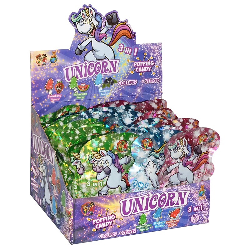 Unicorn Popping Candy with Lollipop & Sticker