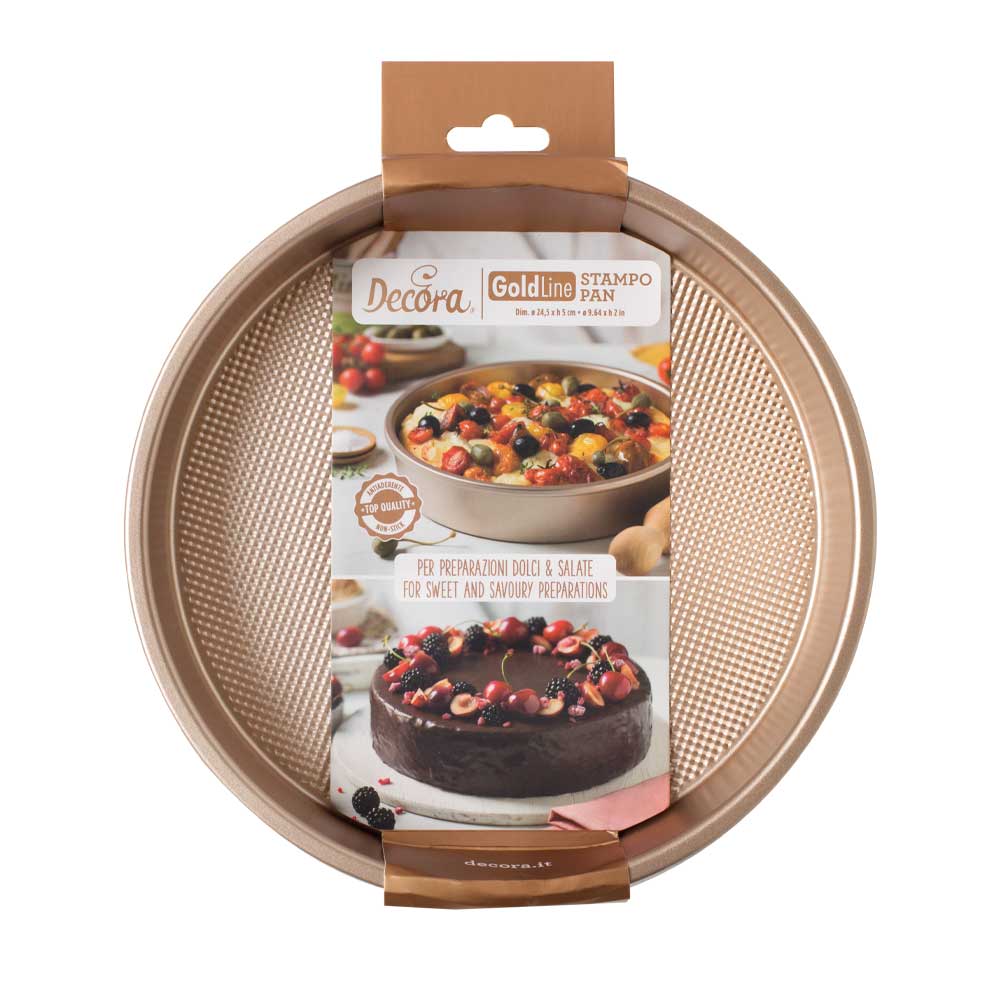 Decora Rose Gold Line Round Pan