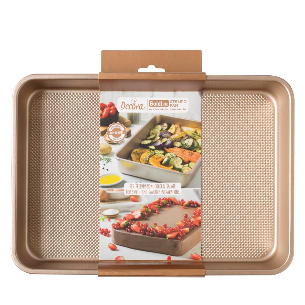 Decora Rose Gold Line Rectangular Pan
