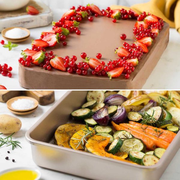 Decora Rose Gold Line Rectangular Pan