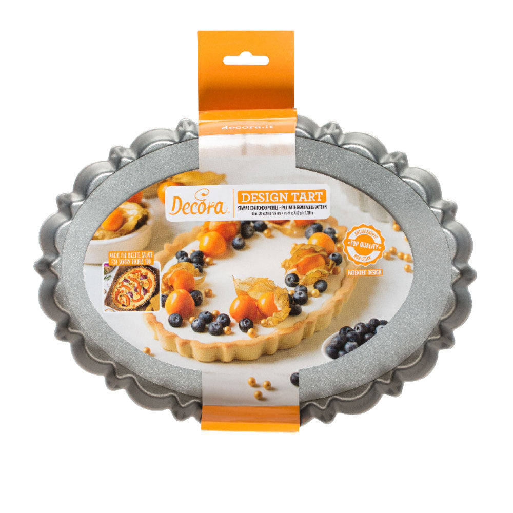 Decora Oval Design Tart Pan with Removable Bottom