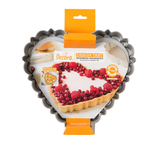 Decora Heart Design Tart Pan with Removable Bottom