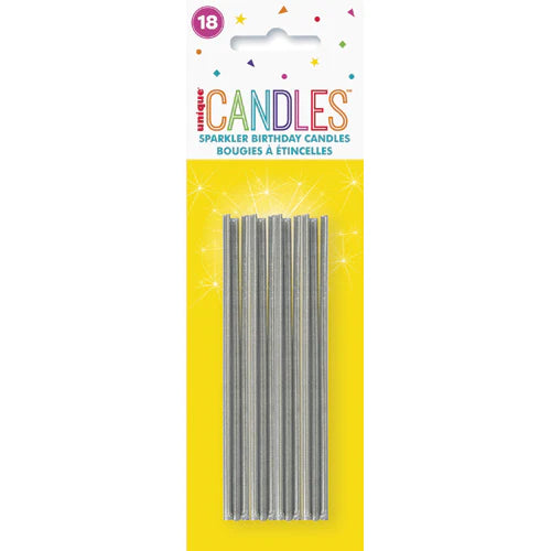 Unique Candles Sparkler Silver x18