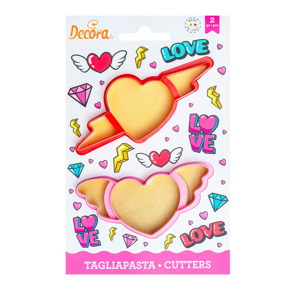 Decora Hearts with Wings & Arrow Cookie Cutters