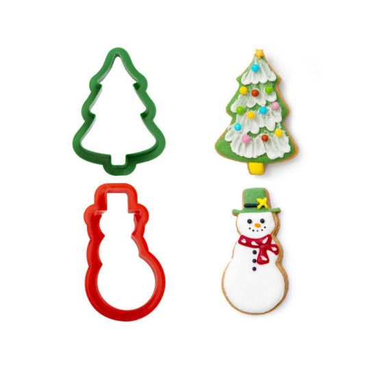 Decora Christmas Tree & Snowman Cookie Cutters