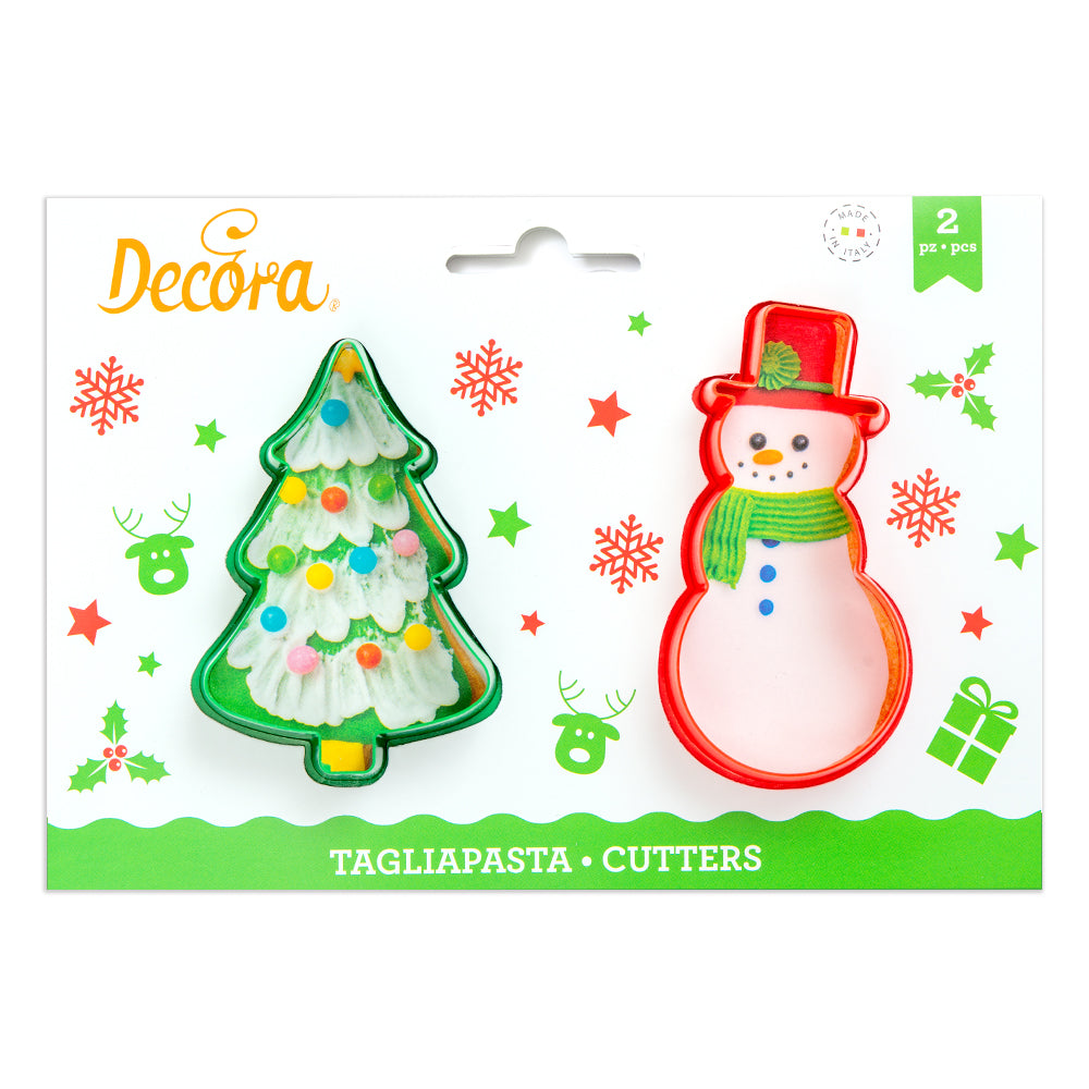 Decora Christmas Tree & Snowman Cookie Cutters