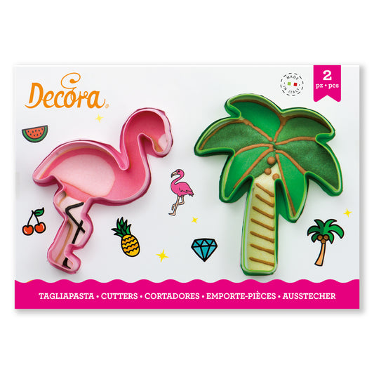 Decora Flamingo & Palm Tree Cookie Cutters