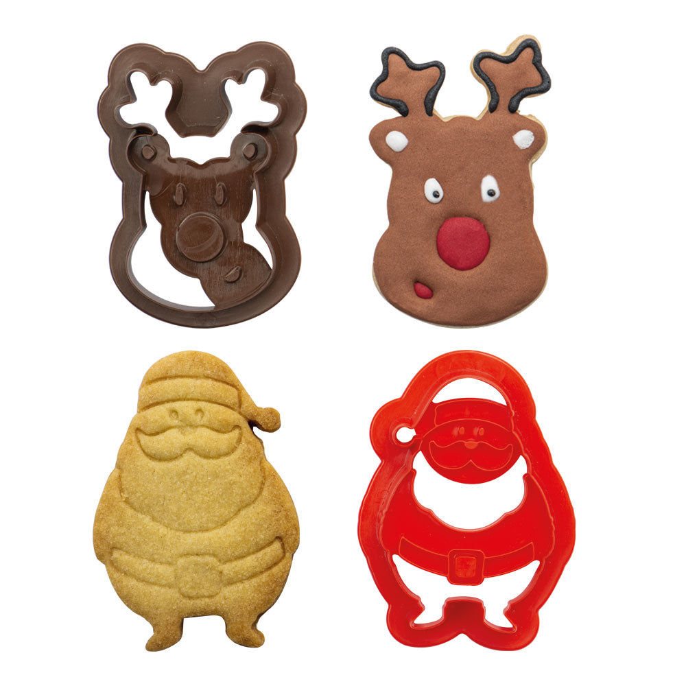 Decora Santa & Reindeer Cookie Cutters
