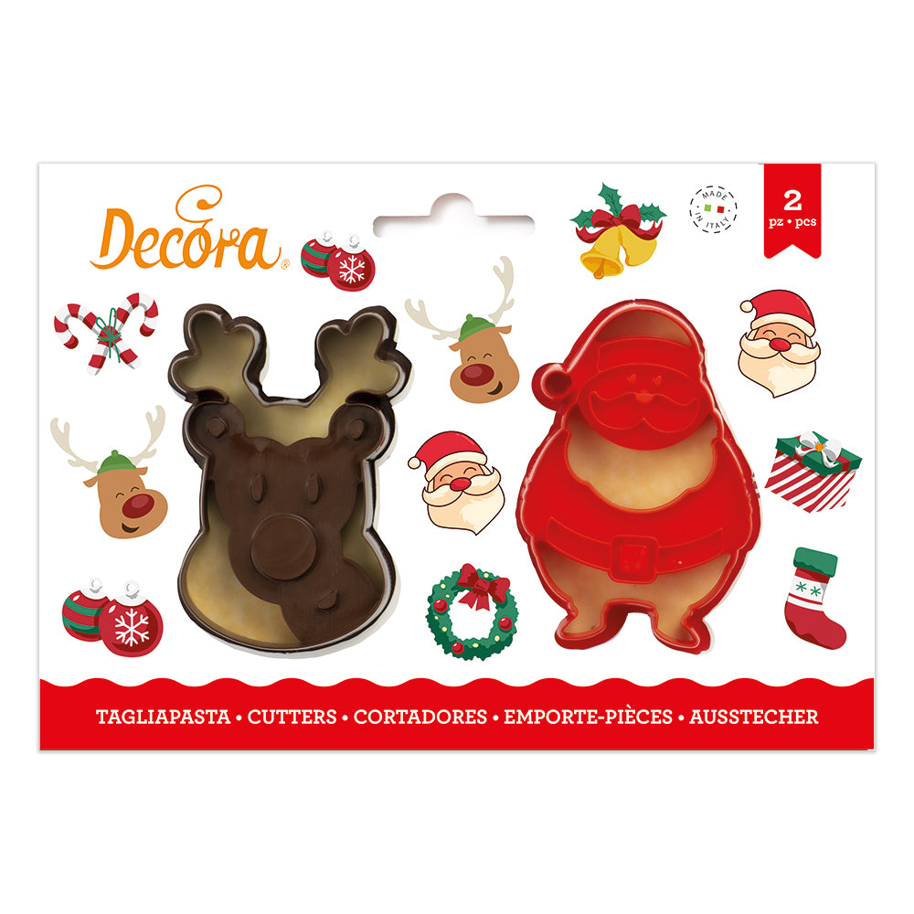Decora Santa & Reindeer Cookie Cutters