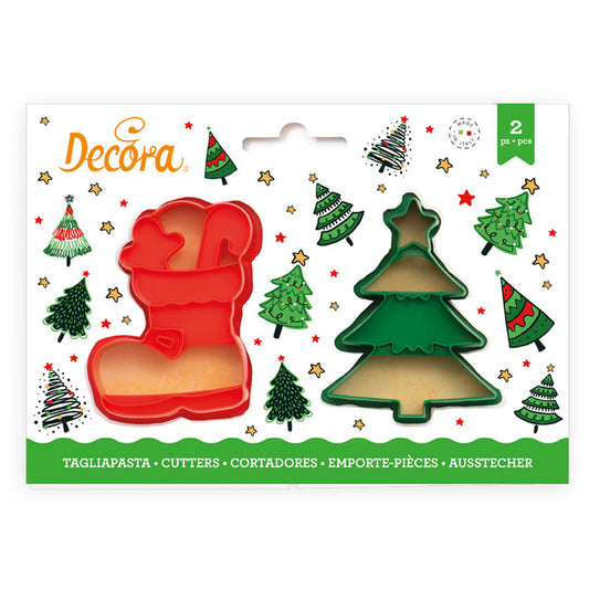 Decora Christmas Tree & Boot Cookie Cutters