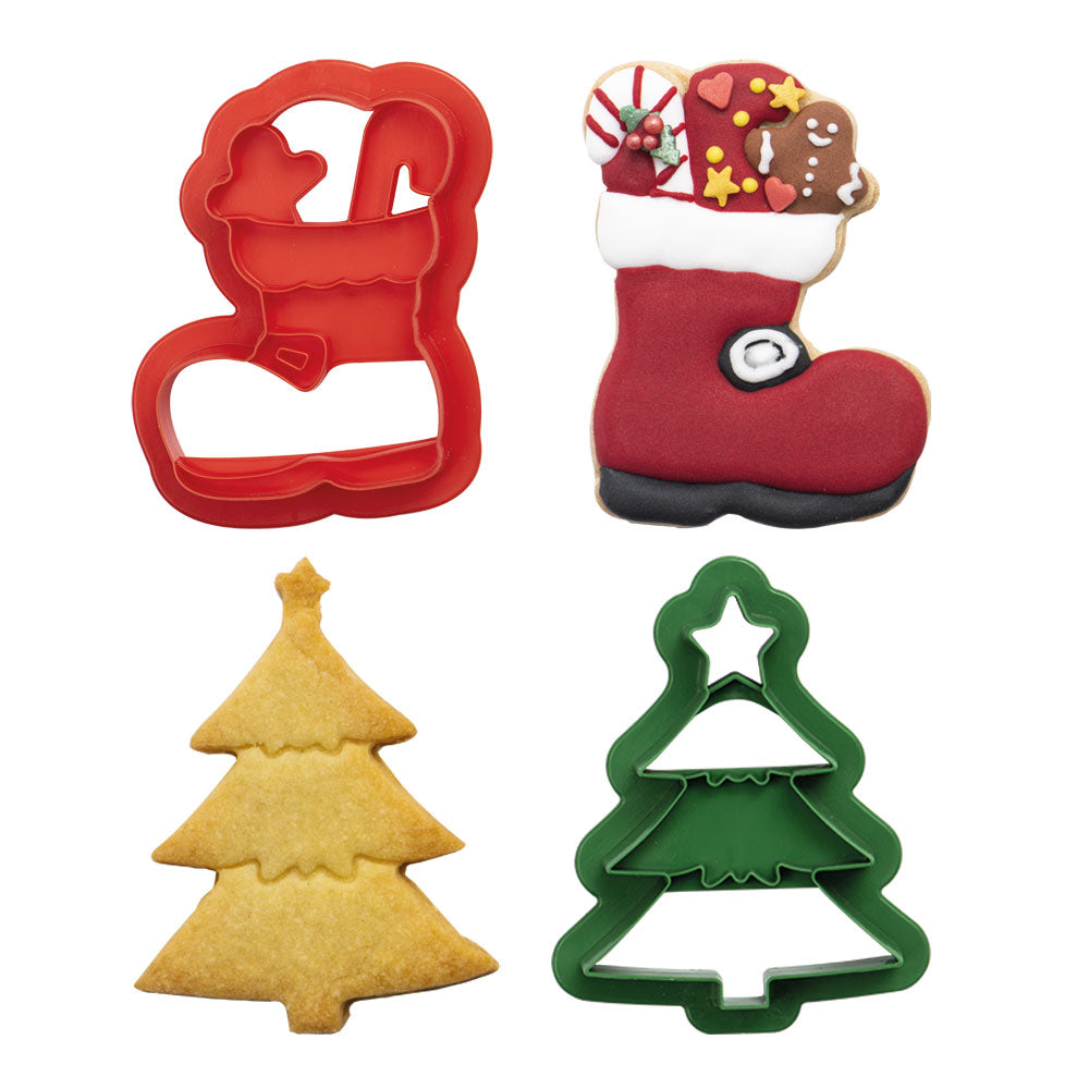Decora Christmas Tree & Boot Cookie Cutters