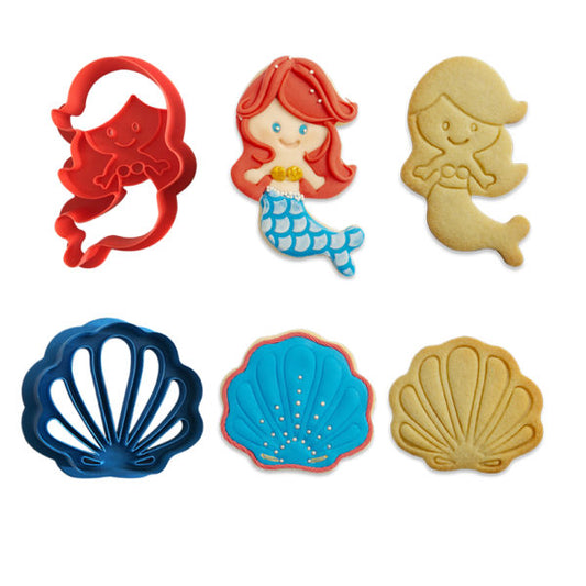 Decora Mermaid & Shell Cookie Cutters
