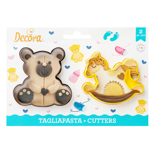 Decora Teddy Bear & Rocking Horse Cookie Cutters