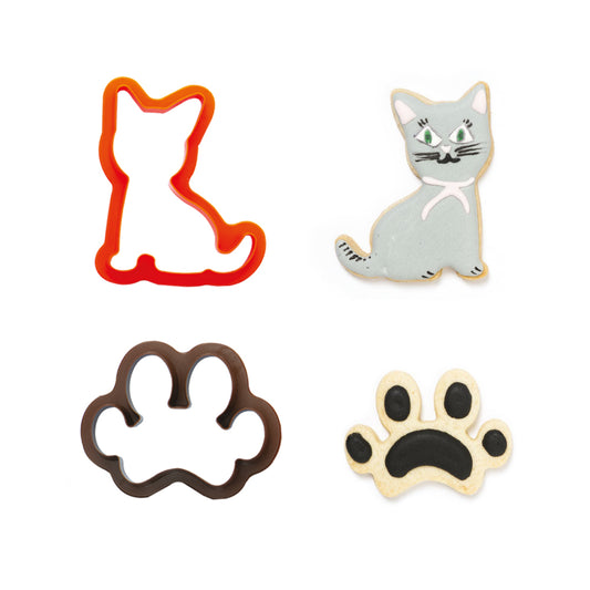 Decora Cat & Paw Cookie Cutters