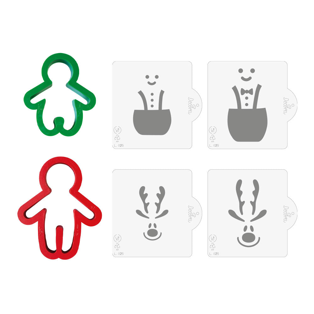 Decora Ginger Christmas Cookie Cutter and Stencil