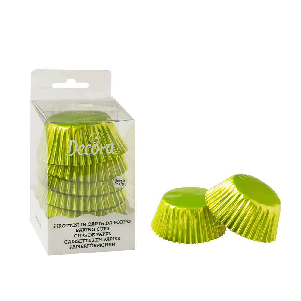Decora Plain Foil Cupcake Liners Lime Green