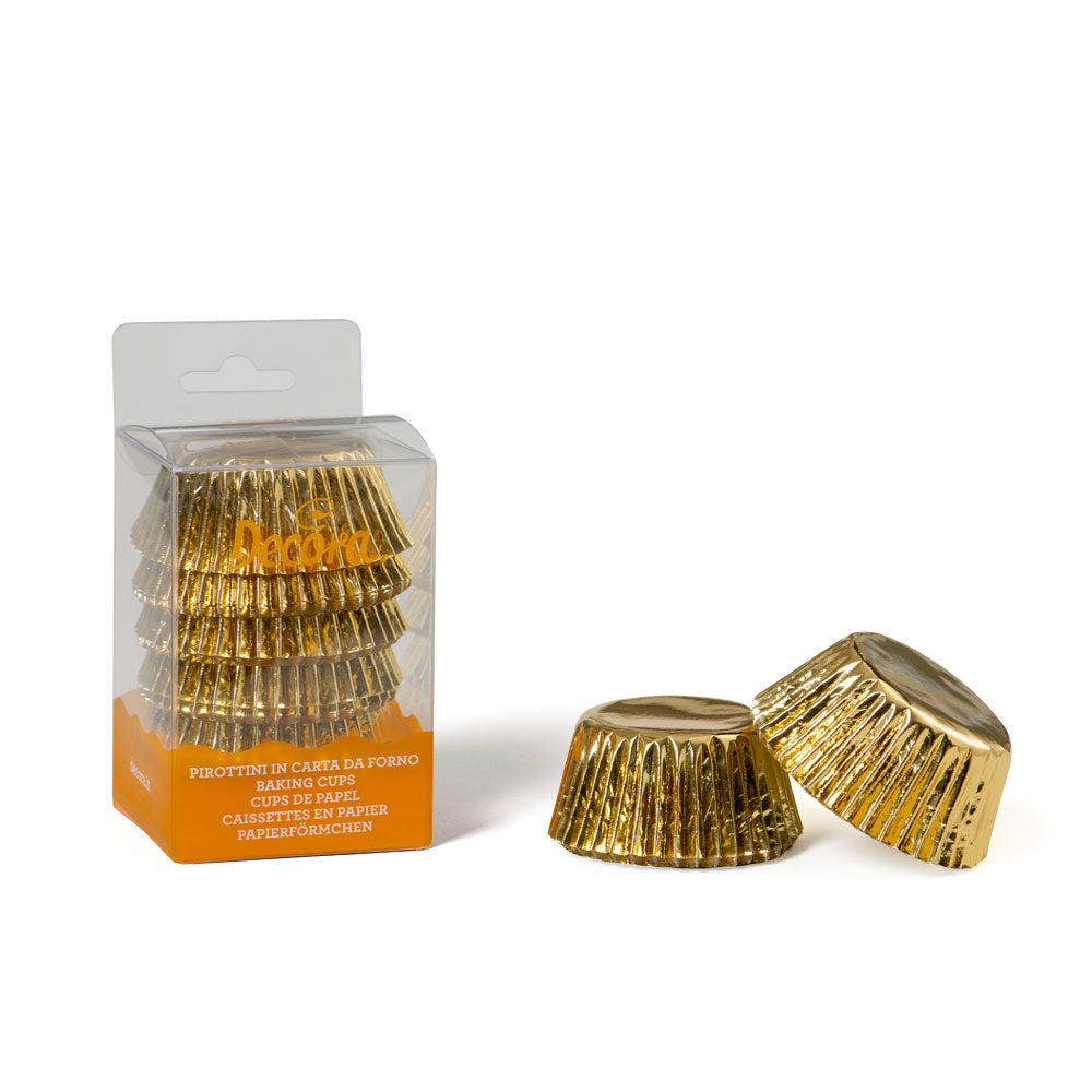 Decora Plain Foil Cupcake Liners Gold