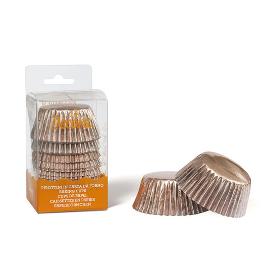 Decora Plain Foil Cupcake Liners Rose Gold