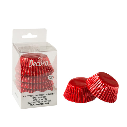 Decora Plain Foil Cupcake Liners Red