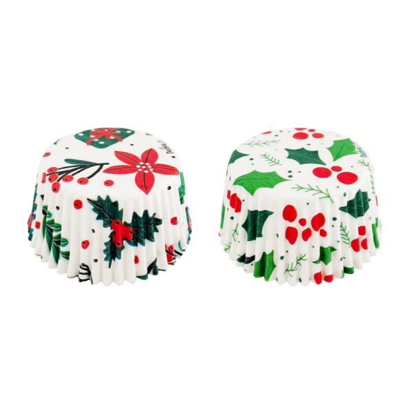Decora Poinsettia & Holly Cupcake Liners