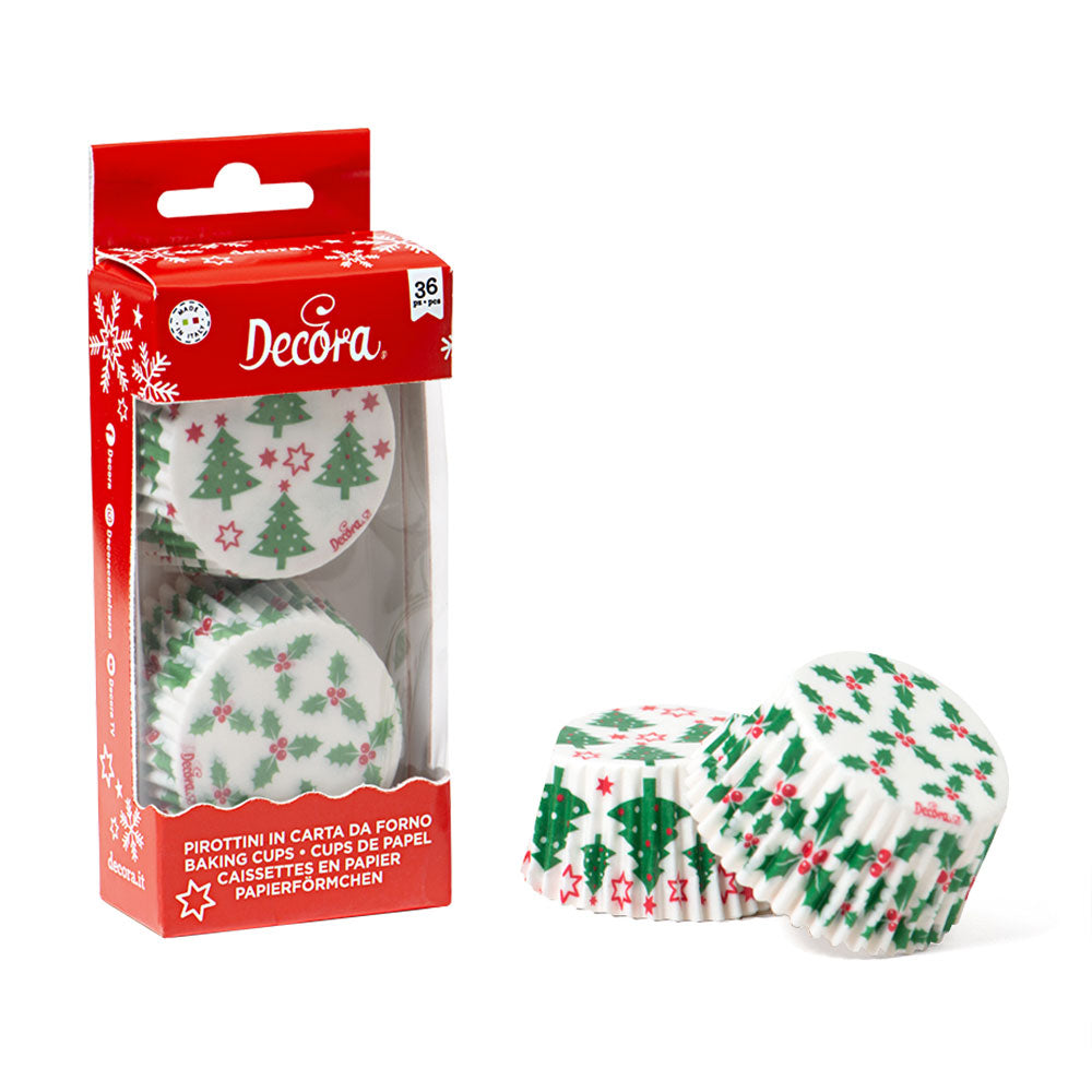 Decora Holly & Tree Cupcake Liners