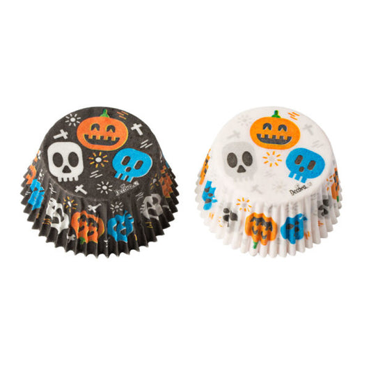 Decora Pumpkin & Skull Cupcake Liners