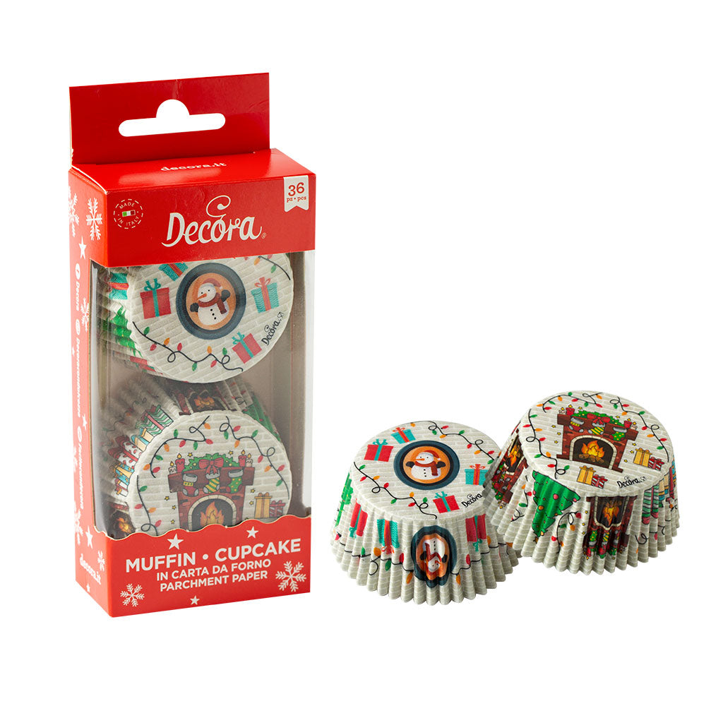 Decora Fireplace & Christmas Gifts Cupcake Liners