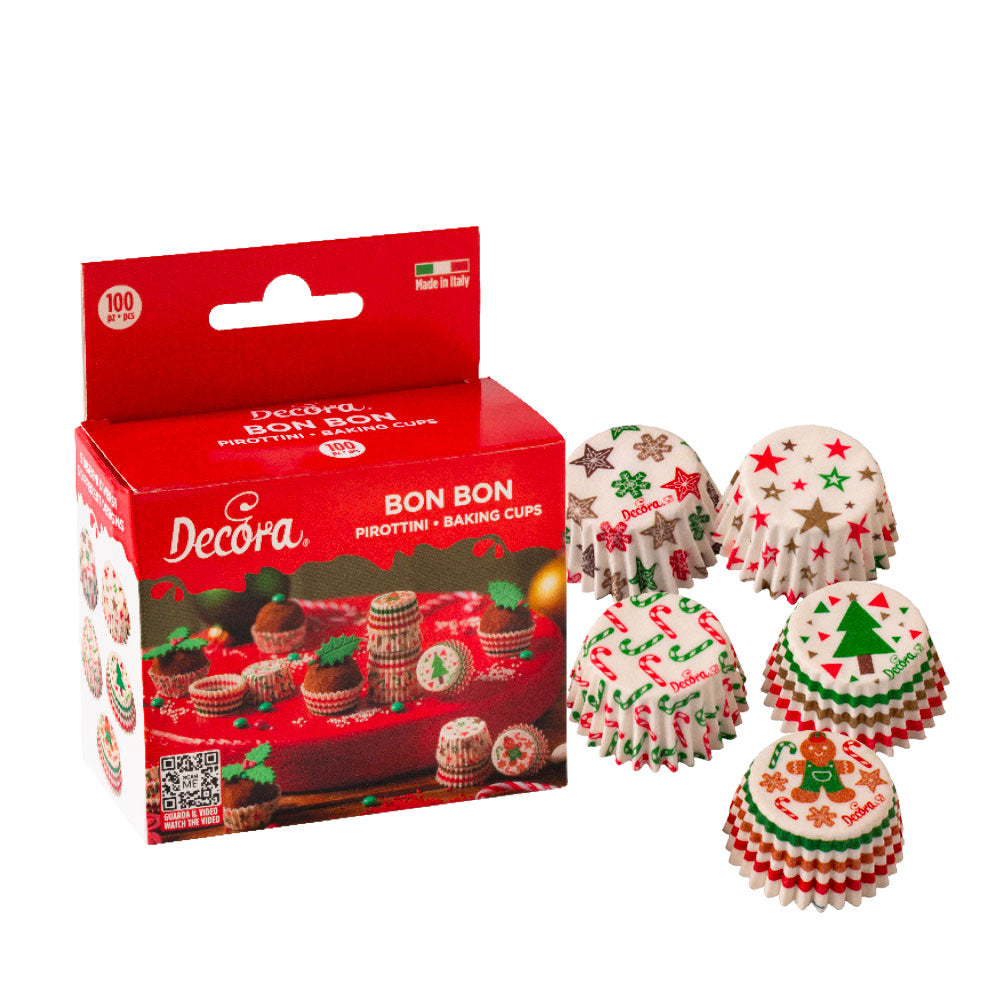 Decora Mini Cupcake Liners Christmas x100