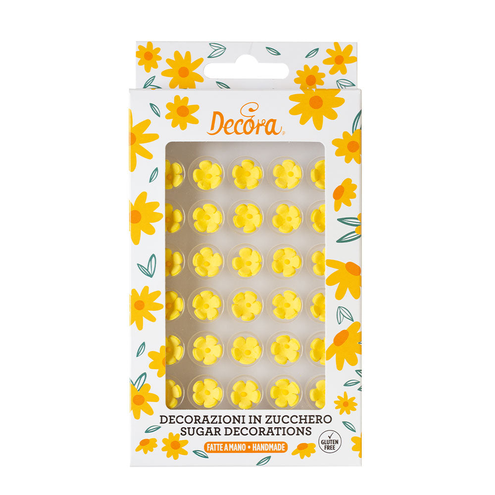 Decora Small Yellow Sugar Flowers