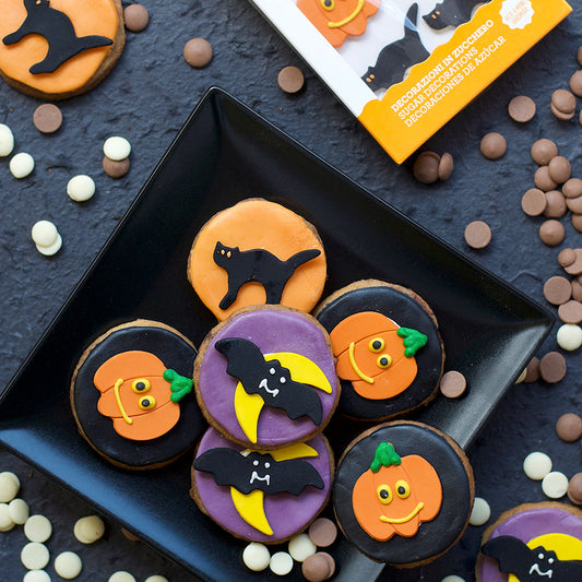 Decora Halloween Pumpkin, Bat & Cat Sugar Decorations