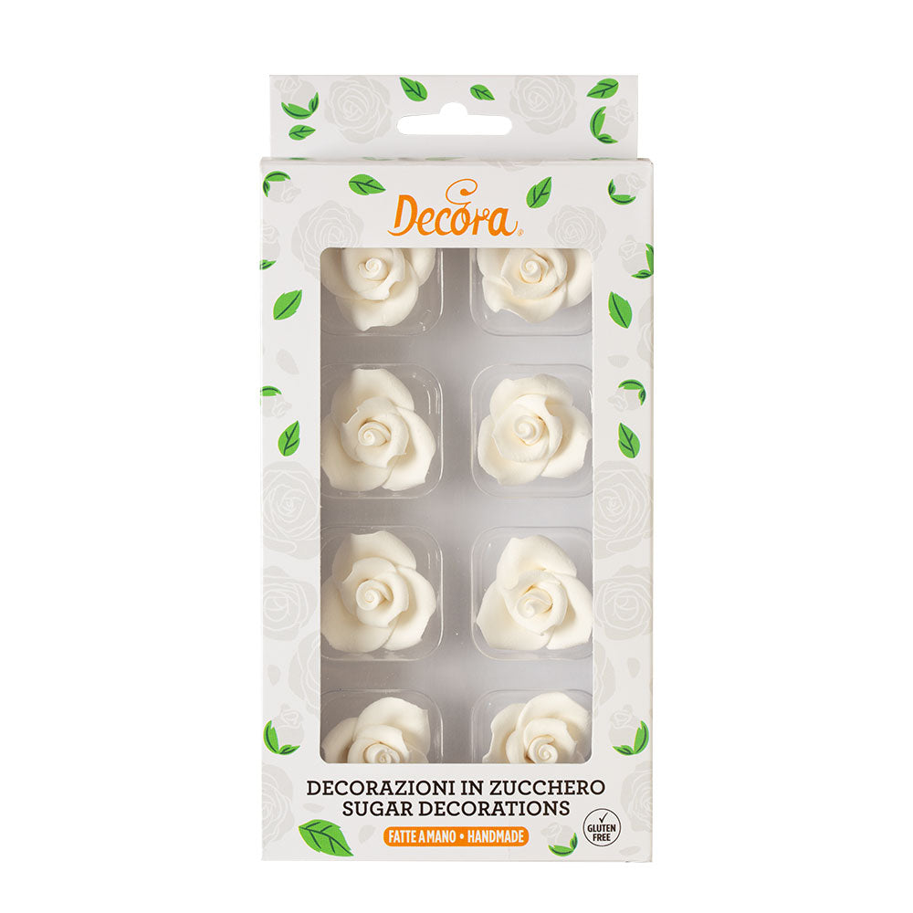 Decora Medium White Sugar Roses